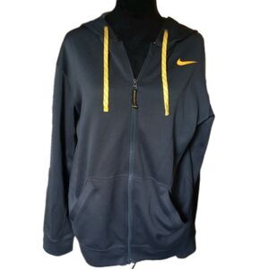 Nike Women's M Gray Hoodie with Yellow Trim